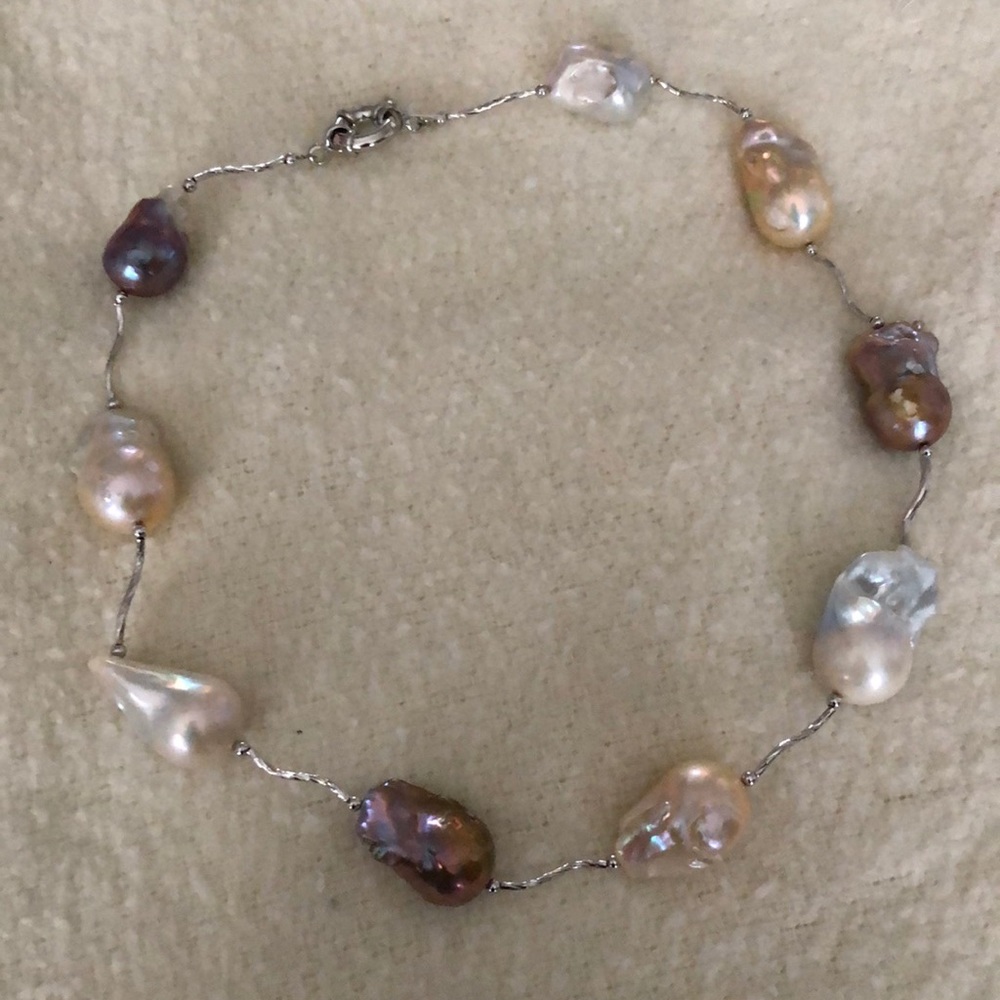 Baroque fresh water pearls with stainless spacers